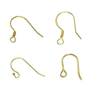 925 Sterling Silver Earring Hooks 18K Gold Plated Ear Wire Findings For DIY Jewelry Making Handmade Earrings Accessories