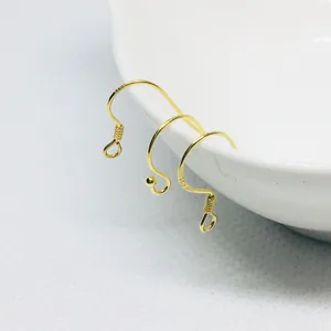 S925 sterling silver 18k gold plated ear wire hooks for DIY jewelry making accessories