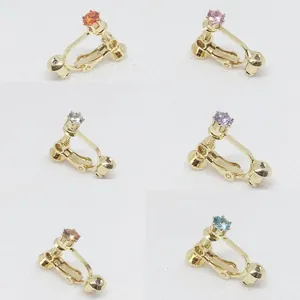 Convertidores de Pendientes de Tornillo de Cobre y Zirconia Ajustables Clips de Oreja en U Para Creación de Joyas DIY Mujer Oro Plata Oro Rosa