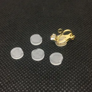 Almohadillas de silicona para clips de oreja sin dolor y pendientes de circonio dorado