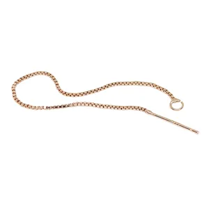 14K rose gold plated box chain earrings accessories with S925 silver needle for DIY jewelry
