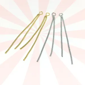 Pendenti per orecchini a catena serpente placcati oro 14K e argento per creazione gioielli