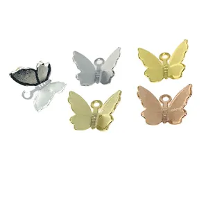 Copper Butterfly Charms Pendants 14k 18k Gold Plated Silver Materials For DIY Earring Necklace Making Jewelry Findings