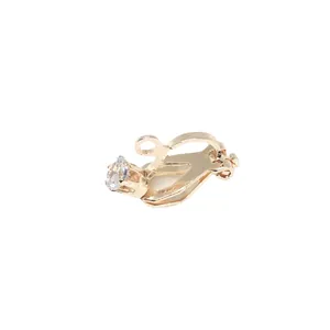 Convertidor de clips dorados con circonita de 4mm para accesorios de joyería artesanal DIY