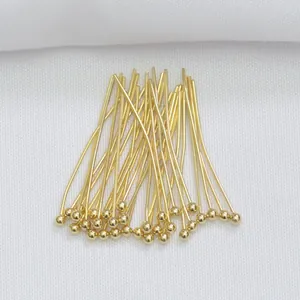 Lot de clous à tête ronde en or 14k pour la fabrication de bijoux et perles DIY