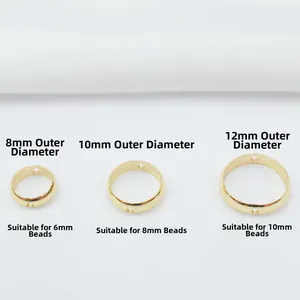 Anneaux intercalaires plaqués or 14K en 8mm 10mm 12mm pour création de bijoux et perles