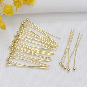 Clous à Tête Boule en Cuivre Plaqué Or 14K Argent Fournitures de Bijouterie DIY Accessoires de Boucles d'Oreilles Artisanales
