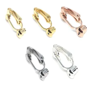 5-color 14k gold-plated screw earring converters for non-pierced ears in various finishes