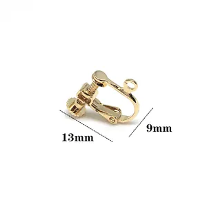 Detailed view of 14k gold-filled 13mm screw-on earring converter for DIY jewelry making