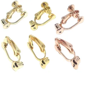 14K Gold Plated Copper Earring Converters Screw Back Clip On Earring Findings For Non Pierced Ears DIY Jewelry Making Components
