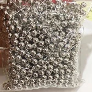 Bulk silver ball head pins in a clear bag for DIY jewelry making accessories