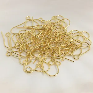 Lot de crochets d'oreilles français en plaqué or 14 carats avec zircon pour bijoux