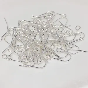 Crochets de boucle d'oreille argentés avec zircon pour création de bijoux DIY à la main