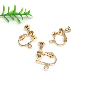 DIY Earring Findings Screw Back Earring Converters For Non Pierced Ears 14K Gold Plated Copper Spiral Ear Clip For Women Jewelry Making