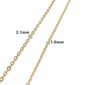 Hochglänzende 14k goldgefüllte O-Link-Ketten in 1,6mm und 2,1mm Breite für DIY-Schmuck