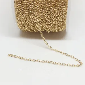 High Quality Copper Chain DIY Jewelry Making Findings 14K Gold Plated Link Chain For Necklaces Bracelets Accessories