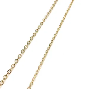 Klassische 14k goldgefüllte flache O-Kette mit glänzender Textur für DIY-Schmuckbau