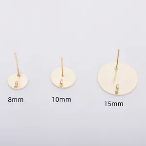 14K vergoldete Ohrstecker mit Schlaufe in 8mm 10mm 15mm Größen für DIY-Schmuckherstellung