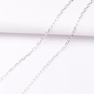 Detailed macro view of high-quality silver oval link chain for DIY jewelry making