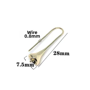 Ganci per orecchini a U placcati oro 14k con base a campana per creazione gioielli fai da te