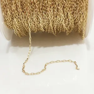 DIY Oval Link Chain 14K 18K Gold Plated Copper O Chain For Jewelry Making Handmade Necklace Bracelet Components Accessories