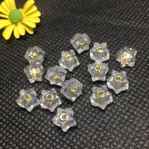 Transparent star acrylic beads with 18k gold-plated core for DIY jewelry making accessories