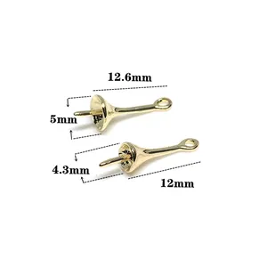 Detailed size measurement for 14k gold plated peg bails for pearl jewelry making