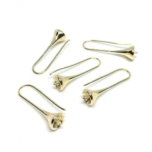 Set di 5 ganci per orecchini placcati in oro 14k con base a campana per gioielli fai-da-te