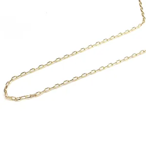 Detailed view of 14k gold-filled oval link chain with polished metallic finish