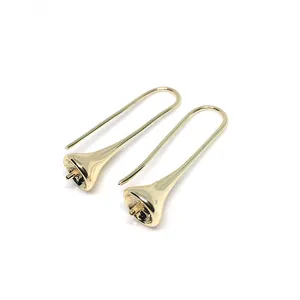 Ganci per orecchini fai-da-te in oro 14k con cappucci a campana per montaggio perle