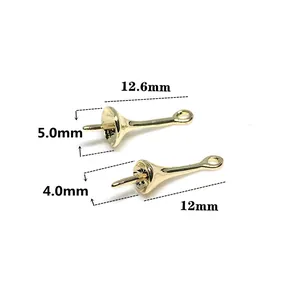 14k gold filled peg bail cup pendants for pearl jewelry making in various sizes