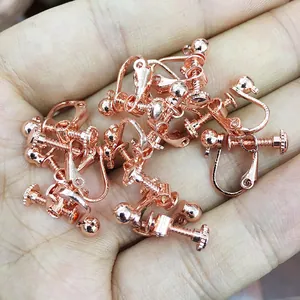Convertitore per orecchini a vite oro rosa con sfera 4mm per creazione gioielli DIY