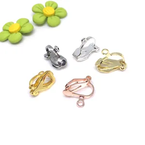 Convertidores de Pendientes DIY de Cobre Orejas No Perforadas Clips de Resorte Triangulares Materiales Joyería