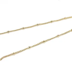 14k gold-filled satellite cable chain with beads for DIY jewelry making