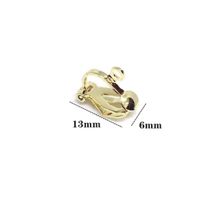 Convertidor de clip dorado 13x6mm para pendientes sin agujeros bisutería artesanal