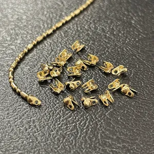 Dettaglio dei connettori per catena a sfere da 1,2mm placcati oro 14K per gioielli