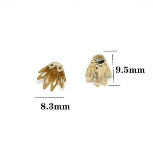 8,3mm vergoldete hohle Blüten-Perlenkappen für DIY Armbänder und Halsketten