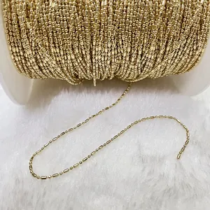 Catena a Sfere in Ottone Placcato Oro 14K Catena Perlata Lunga Corta 1.2mm DIY Produzione Gioielli Collana Bracciale Accessori