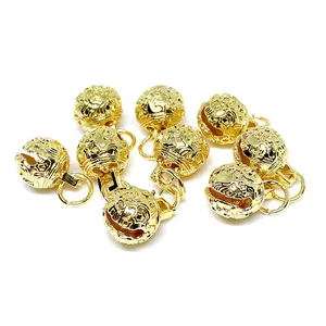 Pendentifs cloches évidés avec fleurs plaqués or 14k pour création de bijoux DIY