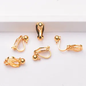 Pack de 5 adaptadores de pendientes en oro de 14k con terminal de bola para orejas sin perforar