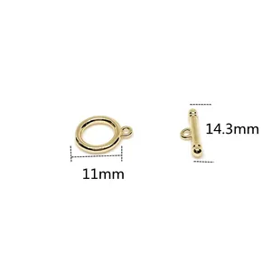 Κούμπωμα toggle 14k χρυσού για κοσμήματα με δακτύλιο 11mm και μπάρα 14,3mm