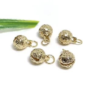 Pendentif Cloche en Cuivre Sculpté Ajouré Vintage Plaqué Or 14k 18k Argent Fabrication de Bijoux DIY Bracelet Collier