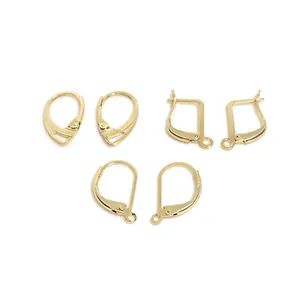 14k Vergulde Koperen Oorbelhaakjes DIY Sieraden Maken Onderdelen Waterdruppel Vierkant D-vorm Accessoires Voor Handgemaakt