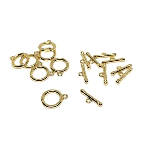 Cierre de palanca OT de oro de 14k pulido para la fabricación de collares y pulseras DIY