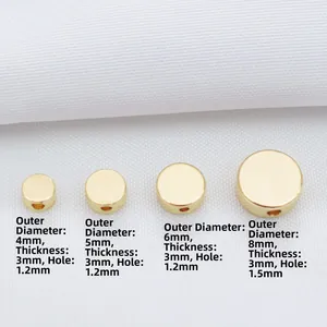 Set de cuentas espaciadoras planas de oro de 14K de 4mm a 8mm para creación de joyas DIY