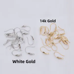 14k goud en zilveren strik oorbellen met zirkonia stenen voor DIY sieraden maken projecten