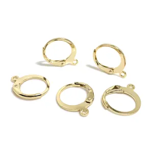 Minimalist Brass Leverback Earring Hooks Jewelry Findings DIY Earring Making Material Gold Silver Plated Lever Back Earring Components