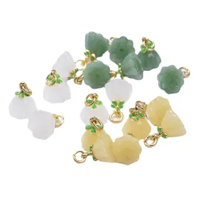 Lotus flower pendant set in gold finish with colorful enamel for DIY jewelry making