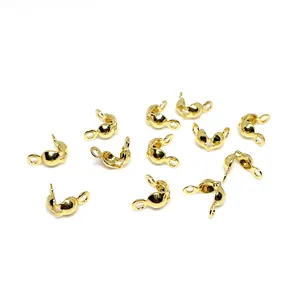 Terminales de bola de oro de 14k para fabricación de joyas y cierre de collares