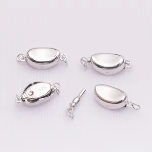 Fermoir connecteur en argent massif S925 pour collier de perles avec poinçon de pureté 925